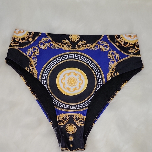 Fashion Nova Black and Gold Swimsuit - Picture 7 of 9